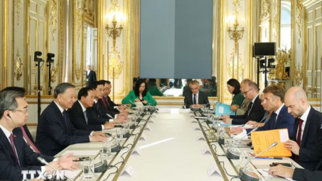 Tổng Bí thư, Chủ tịch nước Tô Lâm hội đàm với Tổng thống Pháp Emmanuel Macron