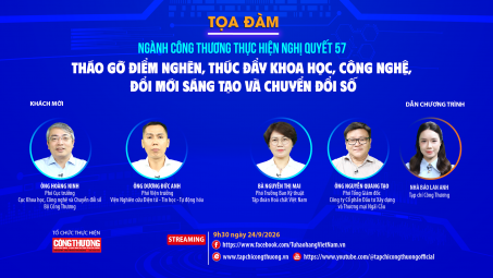 [Tọa đàm trực tuyến] Ngành Công Thương thực hiện Nghị quyết 57: Tháo gỡ điểm nghẽn, thúc đẩy khoa học, công nghệ, đổi mới sáng tạo và chuyển đổi số
