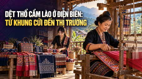 Dệt thổ cẩm Lào ở Điện Biên: Từ khung cửi đến thị trường