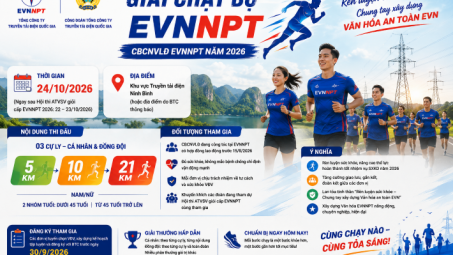 EVNNPT tổ chức Giải chạy bộ cán bộ, công nhân viên, lao động năm 2026