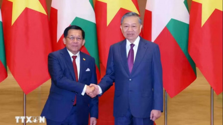 Tổng Bí thư, Chủ tịch nước Tô Lâm hội đàm với Tổng thống Myanmar