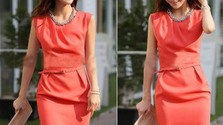 Váy cổ xếp ly độc đáo 