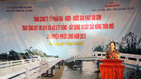 Bia Sài Gòn ủng hộ 5 tỷ đồng vào Quỹ “ An sinh xã hội” Huyện Phước Long  