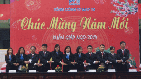 Năm 2014, May 10 phát động thi đua sản xuất đạt doanh thu  2.015  tỷ đồng