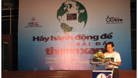 PC Bình Định: Nhiều hoạt động hưởng ứng chiến dịch Giờ Trái đất 2014