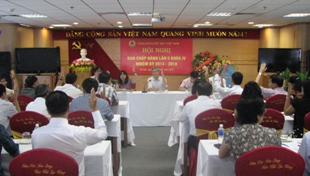 Hội nghị BCH Công đoàn Dệt May VN lần thứ 5 khóa IV nhiệm kỳ 2013-2018
