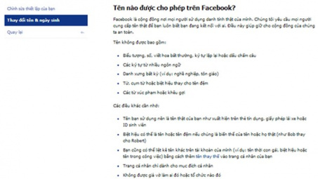 Phải dùng tên thật ở Facebook?