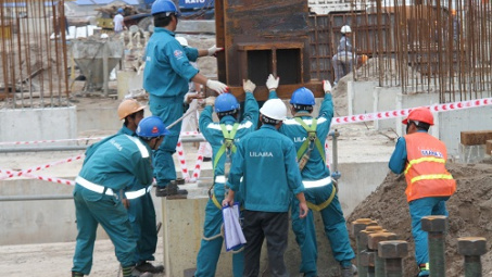 Nhiệt điện Dầu khí Thái Bình 2: Lắp đặt kết cấu thép đầu tiên