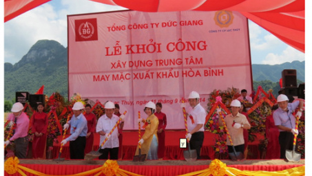 May Đức Giang khởi công xây dựng Trung tâm May mặc xuất khẩu tại Hoà Bình
