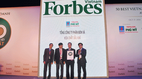 PVFCCo tiếp tục lọt vào “Top 50 công ty niêm yết tốt nhất” của Forbes Vietnam