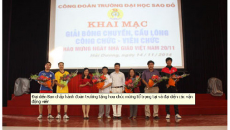 Trường Đại học Sao Đỏ khai mạc giải bóng chuyền, cầu lông công chức viên chức 
