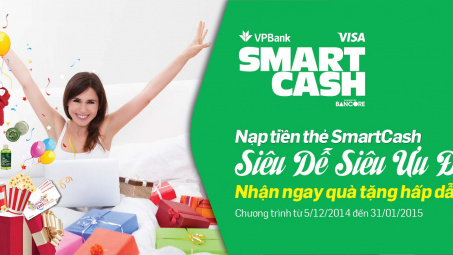 Nạp tiền thẻ VPBank Smartcash – nhận ngay quà tặng