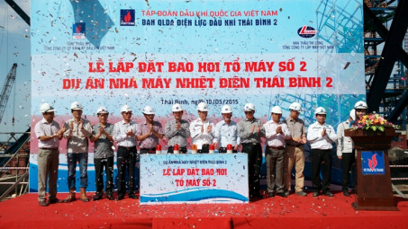 Nhà máy Nhiệt điện Thái Bình 2 thành công lắp đặt bao hơi Tổ máy số 2