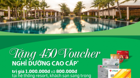 VPBank tặng 450 mã đặt phòng khách sạn cho chủ thẻ tín dụng