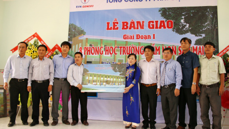Bàn giao 8 phòng học Trường Mần non Sao Mai, thôn Vĩnh Tiến, xã Vĩnh Tân, huyện Tuy Phong, tỉnh Bình Thuận.