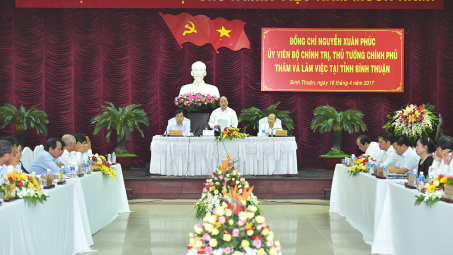  Thủ tướng Chính phủ  làm việc với lãnh đạo chủ chốt tỉnh Bình Thuận.
