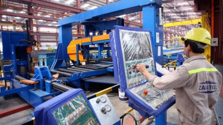 Industrial production index up 6.7 percent in eight months