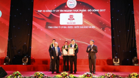 Habeco thuộc Top 10 Công ty uy tín  ngành Thực phẩm - Đồ uống Việt Nam 2017