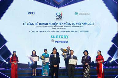 Suntory PepsiCo Việt Nam được vinh danh Doanh Nghiệp Bền Vững và cống hiến cho cộng đồng