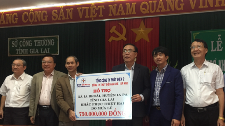 Tổng công ty Phát điện 2: 750 triệu đồng hỗ trợ khắc phục hậu quả thiên tai