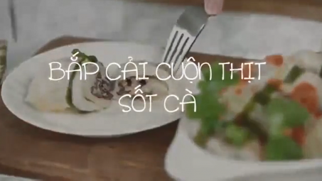Bắp cải cuộn thịt sốt chua ngọt
