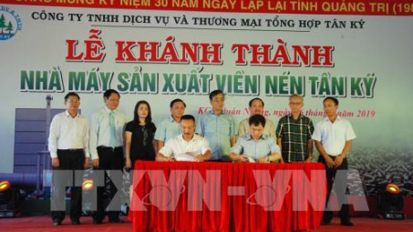 Quảng Trị khánh thành Nhà máy viên củi nén Tân Ký