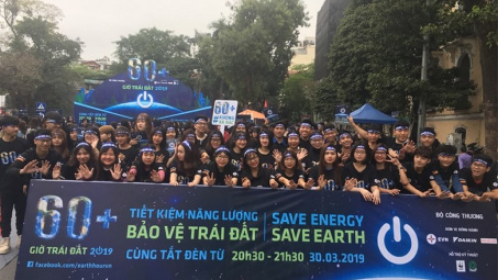 Tuổi trẻ Đại học Điện lực tham gia Lễ phát động chiến dịch Giờ trái đất 2019