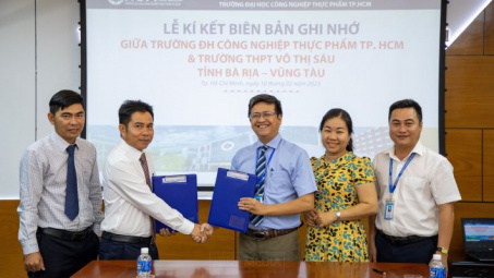 Lễ ký kết hợp tác giữa HUFI và Trường THPT Võ Thị Sáu tỉnh Bà Rịa - Vũng Tàu