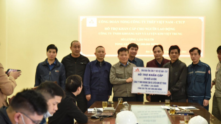 Công đoàn Tổng công ty Thép Việt Nam - CTCP chi 667 triệu đồng hỗ trợ khẩn cấp cho người lao động VTM gặp khó khăn