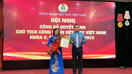 Bà Phạm Thị Thanh Tâm đảm nhiệm vị trí Chủ tịch Công đoàn Dệt May Việt Nam