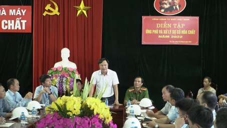 Vinapaco diễn tập ứng phó và xử lý sự cố hóa chất