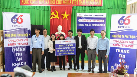 EVNGENCO 2 trao tặng 80 máy tính cho các trường học tại tỉnh Phú Yên và Bình Định