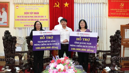 Tổng công ty Phát điện 2 ủng hộ 200 triệu đồng cho Quảng Nam, Đà Nẵng phòng chống dịch COVID-19
