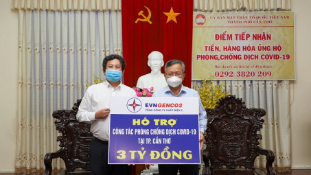 EVNGENCO2 tiếp tục ủng hộ 03 tỷ đồng cho công tác phòng, chống dịch COVID-19