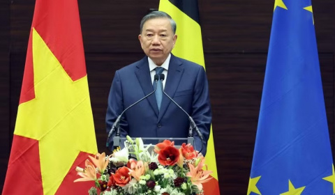 Tổng Bí thư, Chủ tịch nước Tô Lâm phát biểu chính sách tại Viện Quan hệ Quốc tế Hoàng gia Egmont (Vương quốc Bỉ)