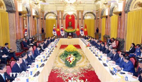 Tổng Bí thư, Chủ tịch nước Tô Lâm hội đàm với Tổng thống Hàn Quốc