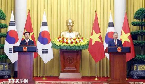 Tổng Bí thư, Chủ tịch nước Tô Lâm và Tổng thống Hàn Quốc gặp gỡ báo chí