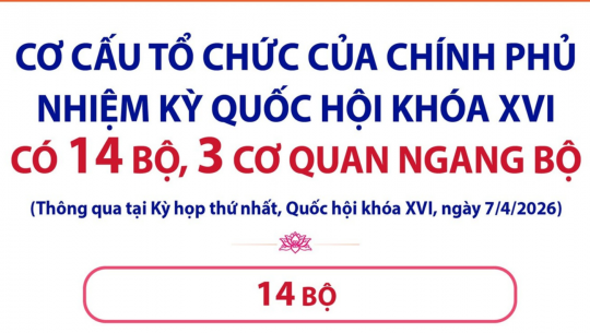 [Infographic] Chính phủ nhiệm kỳ Quốc hội khóa XVI có 14 Bộ, 3 cơ quan ngang Bộ