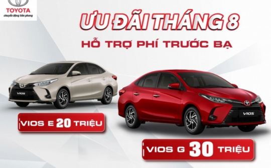 Bảng giá Toyota tháng 8/2021: Vios tiếp tục nhận ưu đãi, đẩy mạnh cuộc đua nước rút cuối năm