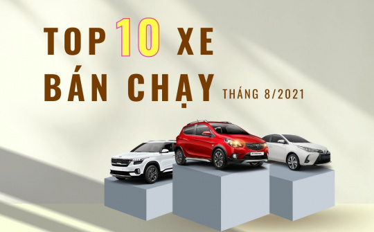 Top 10 xe bán chạy nhất tháng 8/2021: Chỉ duy nhất 1 xe có doanh số trên 1.000