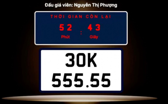Biển số ngũ quý 5 siêu đẹp của Hà Nội đấu giá thành công với mức giá không tưởng