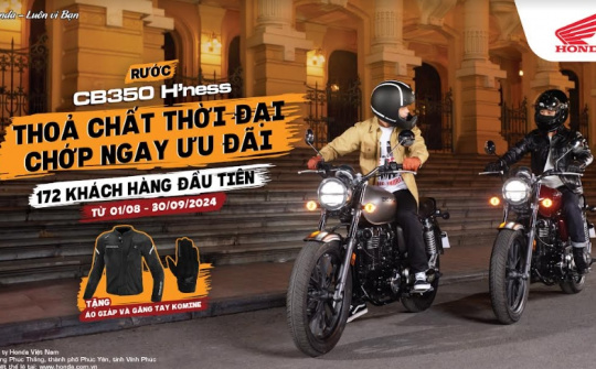 Honda Việt Nam tung ưu đãi khi mua CB350 H’ness và hỗ trợ đưa đón khách hàng khi học bằng A2 tại TP.HCM