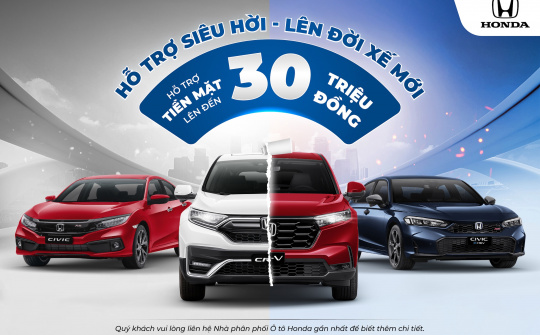 Honda Việt Nam ưu đãi tối đa 30 triệu đồng cho chủ xe muốn lên đời xe mới
