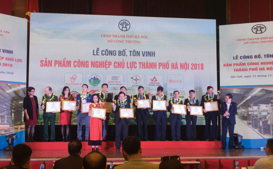 Công bố, tôn vinh sản phẩm công nghiệp chủ lực TP Hà Nội năm 2018
