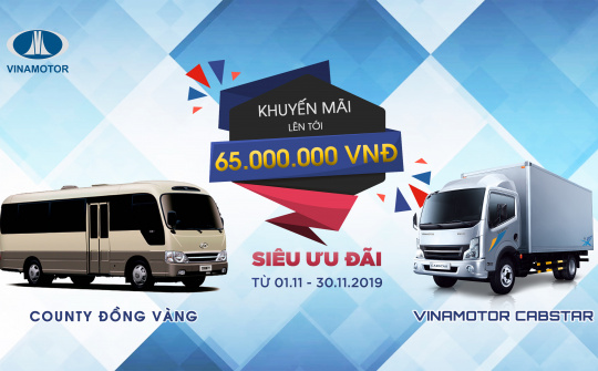 Siêu ưu đãi khi mua dòng xe VINAMOTOR Đồng Vàng trong tháng 11