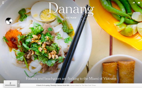 Báo The New York Times chọn Đà Nẵng làm điểm du lịch đáng đến nhất 2019 và ẩm thực là một trong những nguyên do chính