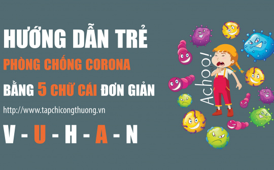 [Infographic] Hướng dẫn trẻ phòng chống Corona bằng 5 chữ cái đơn giản