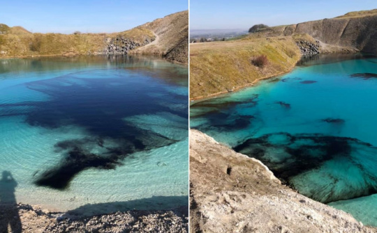 Cảnh sát ở Anh nhuộm đen đầm Blue Lagoon để ngăn chặn du khách