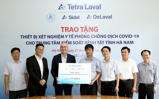 Tập đoàn Tetra Laval trao tặng Trung tâm Kiểm soát bệnh tật tỉnh Hà Nam thiết bị xét nghiệm y tế phòng, chống dịch COVID-19 trị giá 80.000 euro