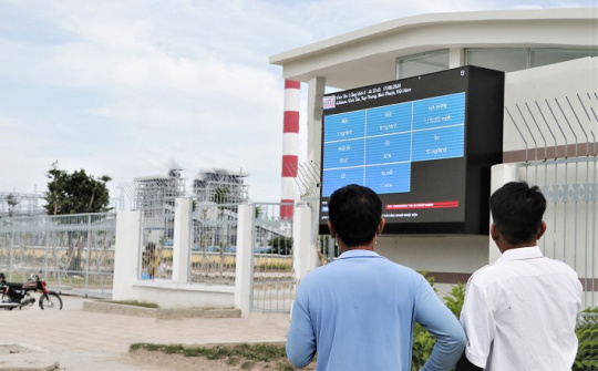 Nhiệt điện Vĩnh Tân: Đưa vào sử dụng Bảng điện tử hiển thị thông số môi trường